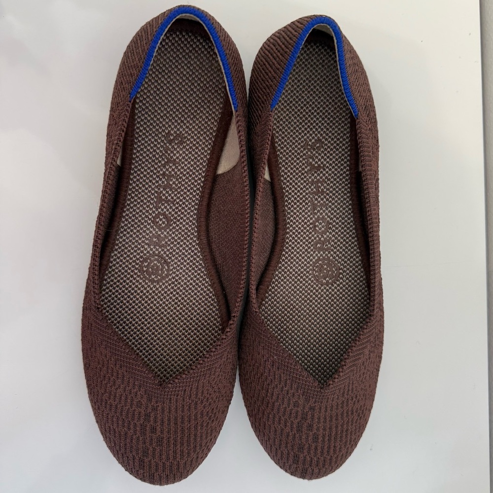 Rothy's the Flats Round Ballet Flat Shoes Retired Color Truffle Python Brown 5.5